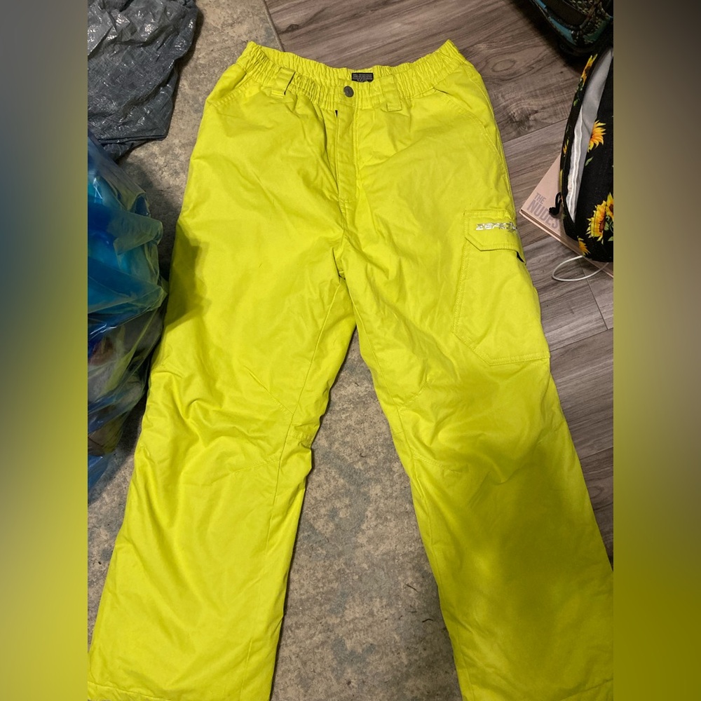 Kids Neon Yellow ZeroXposur Snow Pants